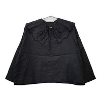 TOWAVASE Bon Voyage blouse 22-0026A リネン プルオーバー ブラウス シャツ ブラック レディース トワヴァーズ【中古】5-0714M∞