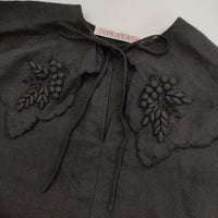 TOWAVASE Bon Voyage blouse 22-0026A リネン プルオーバー ブラウス シャツ ブラック レディース トワヴァーズ【中古】5-0714M∞