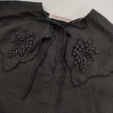 TOWAVASE Bon Voyage blouse 22-0026A リネン プルオーバー ブラウス シャツ ブラック レディース トワヴァーズ【中古】5-0714M∞