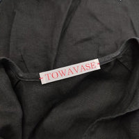 TOWAVASE Bon Voyage blouse 22-0026A リネン プルオーバー ブラウス シャツ ブラック レディース トワヴァーズ【中古】5-0714M∞