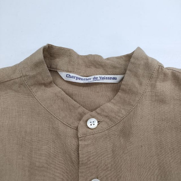 Charpentier de Vaisseau リネン プルオーバー バンドカラー ブラウス シャツ ベージュ シャルパンティエドゥヴェッソ 5-0619M 263138 Charpentier de Vaisseau リネン プルオーバー バンドカラー