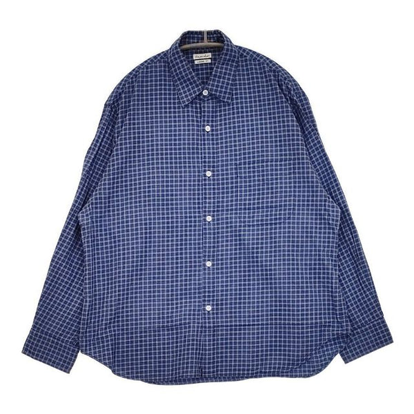 Steven Alan レギュラーカラー LOOSE FIT チェック コットン 長袖シャツ ブルー メンズ スティーブンアラン【中古】5-0714M∞