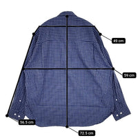 Steven Alan レギュラーカラー LOOSE FIT チェック コットン 長袖シャツ ブルー メンズ スティーブンアラン【中古】5-0714M∞