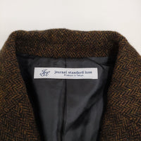 JOURNAL STANDARD LUXE ヘリンツィードジャケット 定価44000円 テーラード ブラウン レディース ジャーナルスタンダード ラックス【中古】5-0920T♪