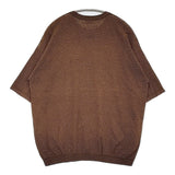 Steven Alan コットンヘンプボーダークルーネックショートスリーブニット LOOSE 定価18150円 ブラウン メンズ スティーブンアラン【中古】5-0704S♪