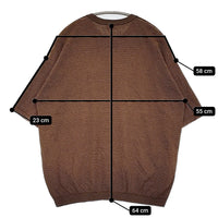 Steven Alan コットンヘンプボーダークルーネックショートスリーブニット LOOSE 定価18150円 ブラウン メンズ スティーブンアラン【中古】5-0704S♪