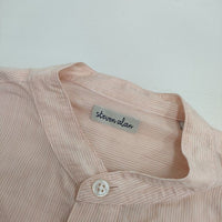 Steven Alan BEL&CO STRIPE BAND COLLAR SHIRT バンドカラー ストライプ  長袖シャツ ピンク メンズ スティーブンアラン【中古】5-0714M∞