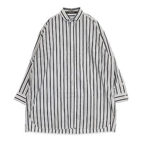 TICCA スクエアスリットチュニック TBDS-015 ストライプ 長袖シャツ ブラック ホワイト レディース ティッカ【中古】5-0714M∞