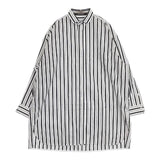 TICCA スクエアスリットチュニック TBDS-015 ストライプ 長袖シャツ ブラック ホワイト レディース ティッカ【中古】5-0714M∞
