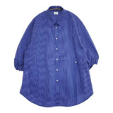 MANOF BALOON SLEEVE SHIRT 定価17600円 86122-4092 サイドスリット ブラウス シャツ 24SS ブルー レディース マノフ【中古】5-0927M∞