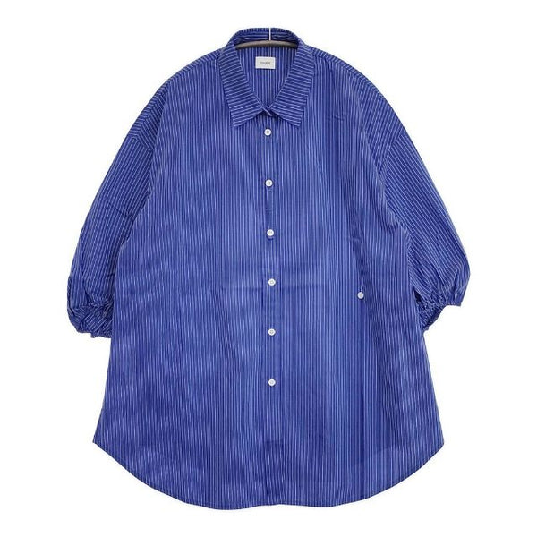 MANOF BALOON SLEEVE SHIRT 定価17600円 86122-4092 サイドスリット ブラウス シャツ 24SS ブルー レディース マノフ【中古】5-0927M∞