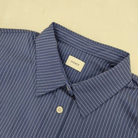 MANOF BALOON SLEEVE SHIRT 定価17600円 86122-4092 サイドスリット ブラウス シャツ 24SS ブルー レディース マノフ【中古】5-0927M∞