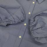 MANOF BALOON SLEEVE SHIRT 定価17600円 86122-4092 サイドスリット ブラウス シャツ 24SS ブルー レディース マノフ【中古】5-0927M∞