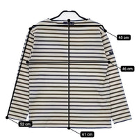 SAINT JAMES ウエッソン T3 ボーダー 長袖Ｔシャツ カットソー ロンＴ オフホワイト ブルー レディース セントジェームス【中古】5-0619M∞