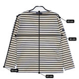 SAINT JAMES ウエッソン T3 ボーダー 長袖Ｔシャツ カットソー ロンＴ オフホワイト ブルー レディース セントジェームス【中古】5-0619M∞