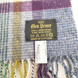 Glen Prince イングランド製 チェック ストール マフラー ホワイト グリーン 多色 レディース グレンプリンス【中古】5-1027T◎