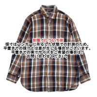 45R/45rpm 藍ざっくりネルの908チロルシャツ 定価39600円 ブラウン ネイビー ユニセックス フォーティーファイブアールピーエム【中古】5-0920T♪
