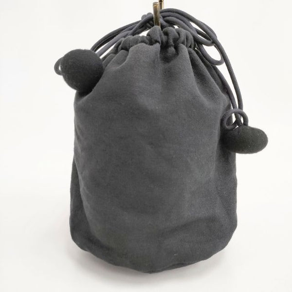 kina キナ pon pon bag ポンポンバッグ maru まる 巾着 ショルダーバッグ ブラック レディース【中古】5-0806G∞