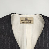 nest Robe 01113-1098 ストライプ ウール ジレ ベスト グレー レディース ネストローブ【中古】5-0921T∞