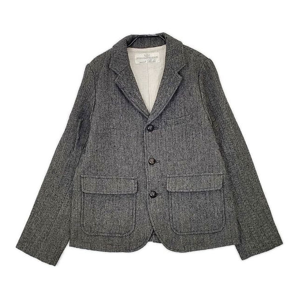 nest Robe 01104-0241 ヘリンボーン ウールリネン ジャケット グレー レディース ネストローブ【中古】5-0921T∞