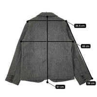 nest Robe 01104-0241 ヘリンボーン ウールリネン ジャケット グレー レディース ネストローブ【中古】5-0921T∞