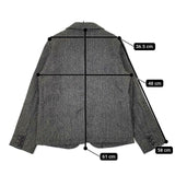 nest Robe 01104-0241 ヘリンボーン ウールリネン ジャケット グレー レディース ネストローブ【中古】5-0921T∞