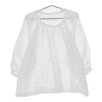nest Robe 01112-1165 リネン プルオーバー ブラウス シャツ ホワイト レディース ネストローブ【中古】5-0619M∞