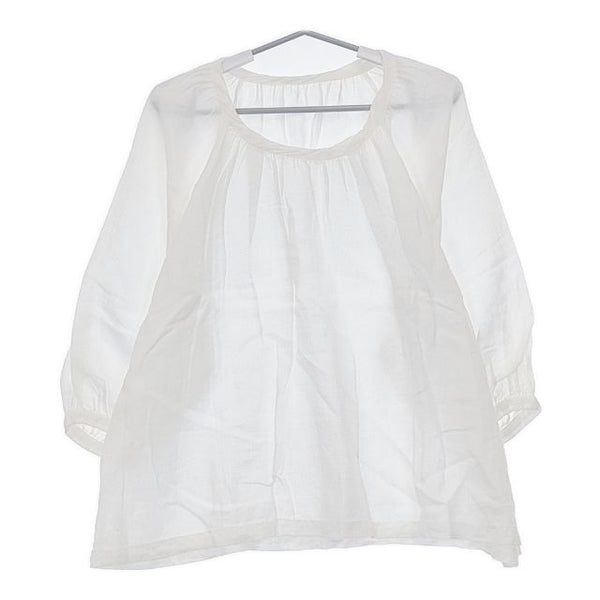 nest Robe 01112-1165 リネン プルオーバー ブラウス シャツ ホワイト レディース ネストローブ【中古】5-0619M∞