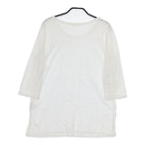 45R/45rpm コットン 切替 七分袖 Ｔシャツ カットソー ホワイト レディース フォーティーファイブアールピーエム【中古】5-0619M∞