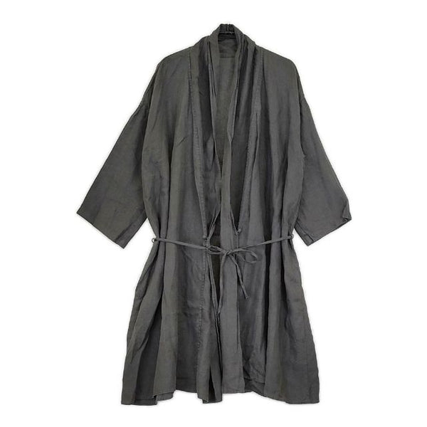 nest Robe 01114-1112 リネン カシュクール ローブ 製品染め コート グレー レディース ネストローブ【中古】5-0619M∞