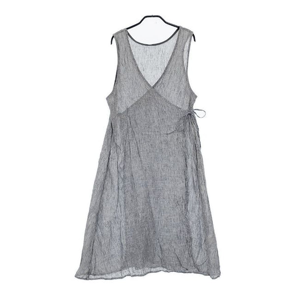 nest Robe 01182-1142 リネン ノースリーブ ストライプ ワンピース ネイビー ホワイト レディース ネストローブ【中古】5-0619M∞