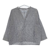 Bisque by nest Robe 03121-3016 ストライプ リネン プルオーバー ブラウス シャツ ホワイト ネイビー レディース ビスク バイ ネストローブ【中古】5-0619M∞
