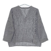 Bisque by nest Robe 03121-3016 ストライプ リネン プルオーバー ブラウス シャツ ホワイト ネイビー レディース ビスク バイ ネストローブ【中古】5-0619M∞