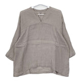 evam eva E141T079 リネン プルオーバー ブラウス シャツ グレー レディース エヴァムエヴァ【中古】5-0619M∞