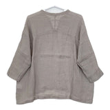 evam eva E141T079 リネン プルオーバー ブラウス シャツ グレー レディース エヴァムエヴァ【中古】5-0619M∞