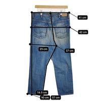 caqu フレンドシップ サルエル ペンシル 26013 デニムパンツ ブルー レディース サキュウ【中古】5-0714G∞