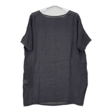 evam eva E141T143 リネン プルオーバー 半袖 天然染め チュニック チャコールグレー レディース エヴァムエヴァ【中古】5-0606S△