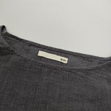 evam eva E141T143 リネン プルオーバー 半袖 天然染め チュニック チャコールグレー レディース エヴァムエヴァ【中古】5-0606S△