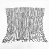 Khadi and Co インド製 ストライプ コットン マフラー ストール ホワイト ブラック レディース カディ アンド コー【中古】5-0605M◎