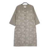 Sally Scott 刺繍 お花 ノーカラー 7AR コート ベージュ レディース サリースコット【中古】5-0619M∞