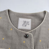 Sally Scott 刺繍 お花 ノーカラー 7AR コート ベージュ レディース サリースコット【中古】5-0619M∞