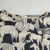 mina perhonen life puzzle ya8491 定価28600円 サイズ38 ウールニットソー カットソー アイボリー グレー レディース ミナペルホネン【中古】5-1116T∞