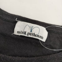 mina perhonen choucho sa8707 七分袖 Tシャツ 刺繍 コットン カットソー ブラック レディース ミナペルホネン【中古】5-0617S△