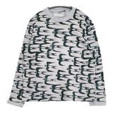 mina perhonen hello swallow aas8013us サイズM 長袖Ｔシャツ カットソー ロンＴ グリーン グレー系 レディース ミナペルホネン【中古】5-0927M∞