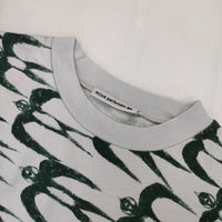 mina perhonen hello swallow aas8013us サイズM 長袖Ｔシャツ カットソー ロンＴ グリーン グレー系 レディース ミナペルホネン【中古】5-0927M∞
