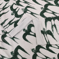 mina perhonen hello swallow aas8013us サイズM 長袖Ｔシャツ カットソー ロンＴ グリーン グレー系 レディース ミナペルホネン【中古】5-0927M∞