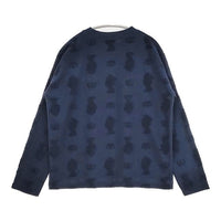 R&D.M.Co- J.Q.E JACQUARD QUEEN ELIZABETH 長袖Ｔシャツ カットソー ロンＴ ネイビー レディース オールドマンズテーラー【中古】5-0911M∞