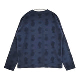 R&D.M.Co- J.Q.E JACQUARD QUEEN ELIZABETH 長袖Ｔシャツ カットソー ロンＴ ネイビー レディース オールドマンズテーラー【中古】5-0911M∞