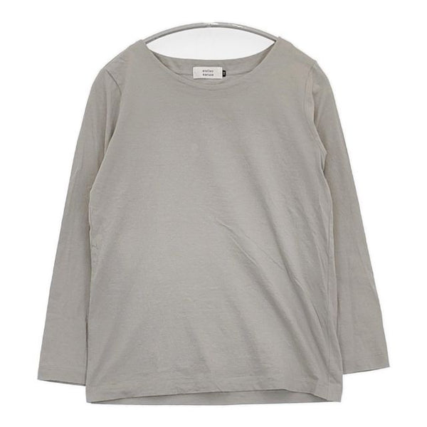 atelier naruse na-T07001 コットン 長袖Ｔシャツ カットソー ロンＴ グレー レディース アトリエナルセ【中古】5-0911M∞