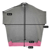 atelier naruse コットンバイカラーフレンチニットベスト 定価20900円 nakt-27 ベスト グレー ピンク レディース アトリエナルセ【中古】5-0805M♪